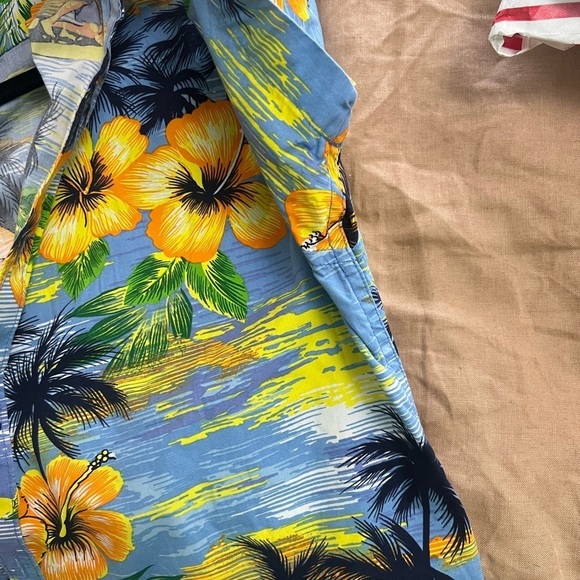Tropical Blue Hawaiian cotton slim fit Men's Shirt size M - Picture 5 of 6